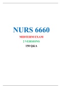 NURS 6660 MIDTERM EXAM (2 LATEST VERSIONS) | RATED 100% (150 Q&A)