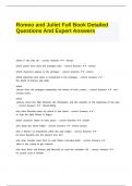 Romeo and Juliet Full Book Detailed Questions And Expert Answers.