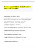 Romeo & Juliet Study Guide Questions And Expert Answers.