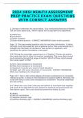 2024 HESI HEALTH ASSESSMENT PREP PRACTICE EXAM QUESTIONS WITH CORRECT ANSWERS