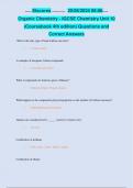 Organic Chemistry - IGCSE Chemistry Unit 10  (Coursebook 4th edition) Questions and  Correct Answers