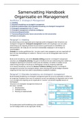 Samenvatting Handboek Organisatie en Management. Een praktijkgerichte benadering, ISBN: 9789001895600  Organisatie En Management