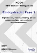 NCOI geslaagde module Eindopdracht Fase 1 HBO Management - Optimaliseren Intern Organisatieproces (Feb. 2021,+ feedback, cijfer 8)