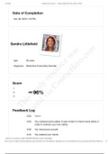 Sandra Littlefield Age: 36 years Diagnosis: Borderline Personality Disorder / VSIM Steps - Sandra Littlefield. Case Study. (96% Score)