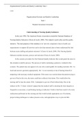 Task 1 C489.docx  C489   Organizational Systems and Quality Leadership    Task 1  Western Governors University  Understanding of Nursing Quality Indicators  In the year 1998, The American Nurses Association created the National Database of Nursing Quality