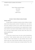 PSYC FP3500  assessment1 1.docx  PSYC_FP3500  Theories of Human Learning and Cognition  PSYC-FP3500   Assessment 1  Capella University  Assessment 1: Theories of Human Learning and Cognition  Situation or Question  This paper attempts to use hypothetical 