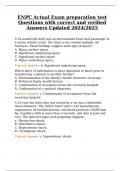 ENPC Actual Exam preparation test Questions with correct and verified Answers Updated 2024/2025