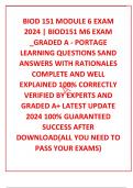 BIOD 151 MODULE 6 EXAM 2024 | BIOD151 M6 EXAM _GRADED A - PORTAGE LEARNING QUESTIONS SAND ANSWERS WITH RATIONALES COMPLETE AND WELL EXPLAINED 100% CORRECTLY VERIFIED BY EXPERTS AND GRADED A+ LATEST UPDATE 2024 100% GUARANTEED SUCCESS AFTER DOWNLOAD(ALL YO