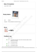 PSYCH 101 (PSYCH101) Randy Adams / Randy Adams Age: 28 years Diagnosis: PTSD complicated by traumatic brain injury. (score: 96%) Feedback Log & Score