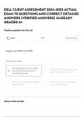 DELL CLIENT ASSESSMENT 2024-2025 ACTUAL EXAM 70 QUESTIONS AND CORRECT DETAILED ANSWERS (VERIFIED ANSWERS) |ALREADY GRADED A+