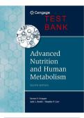 ADVANCED NUTRITION AND HUMAN METABOLISM 8TH EDITION BY SAREEN GROPPER, JACK SMITH, TIMOTHY CAR TEST BANK