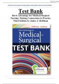 TEST BANK Davis Advantage for Medical-Surgical Nursing: Making Connections to Practice (3RD Edition) by Janice J. Hoffman Hoffman| A+ FULL GUIDE Chapters 1-71 STUVIA PDF 1