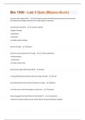 Bio 1500 - Lab 3 Quiz (Mizzou-Bush) All Possible Questions and Answers with complete solution