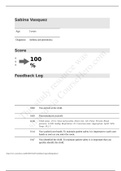 Vsim Sabina Vasquez Dialogue; Feedback Log(Asthma & Pneumonia) Score 100%