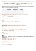 Investment Management; Tutorial Answers (2020-2021)