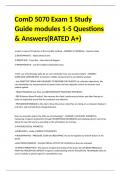 ComD 5070 Exam 1 Study Guide modules 1-5 Questions & Answers(RATED A+)