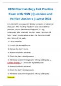 HESI Pharmacology Exit Practice Exam with NGN | Questions and Verified Answers | Latest 2024