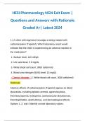 HESI Pharmacology NGN Exit Exam | Questions and Answers with Rationale Graded A+| Latest 2024