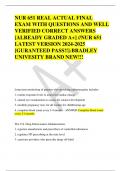 NUR 651 REAL ACTUAL FINAL  EXAM WITH QUESTIONS AND WELL  VERIFIED CORRECT ANSWERS  [ALREADY GRADED A+] //NUR 651  LATEST VERSION 2024-2025  [GURANTEED PASS!!]-BRADLEY  UNIVESITY BRAND NEW!!!