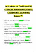 ScribeAmerica Final Exam ED | Questions and Verified Answers | Latest Update 2024/2025 | Graded A+