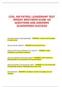 CIVIL AIR PATROL LEADERSHIP TEST WRIGHT BROTHERS EXAM 120 QUESTIONS AND ANSWERS GUARANTEED SUCCESS