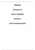 MNG2602 Assignment 2 Due 30 September 2024 (Detailed solution)