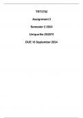 TRT3702 Assignment 3 Due 16 September 2024 (Detailed solution)