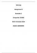 TRT3702 Assignment 5 Due 18 October 2024 (Detailed solution)