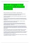 NSC101 Chapter 2 Test Questions with Answers Graded A+