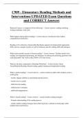 C909 - Elementary Reading Methods and  Interventions UPDATED Exam Questions  and CORRECT Answers