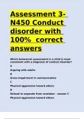 Assessment 3- N450 Conduct disorder with 100- correct answers