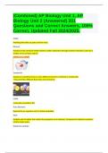 (Combined) AP Biology Unit 1, AP Biology Unit 2 (Answered) 201 Questions and Correct Answers, 100% Correct. Updated Fall 2024/2025.