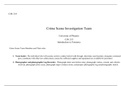 CJS215 IESHA 01252021.pptx    CJS/ 215   Crime Scene Investigation Team  University of Phoenix  CJS/ 215   Introduction to Forensics  Crime Scene Team Members and Their roles  1.  Team leader- The individual who will assume control, conduct initial walk t