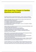 CDA Exam Prep Chapter 11 Families Questions and Answers