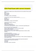 CDA Final Exam with correct Answers