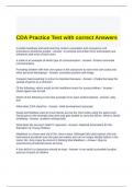 CDA Practice Test with correct Answers