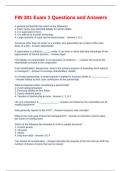 FIN 301 Exam 1 Questions and Answers