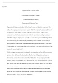 IOP460wk1 1.docx  IOP/460  Organizational Cultures Paper  I/O Psychology, University of Phoenix  IOP/460: Organizational Cultures  Organizational Cultures Paper  Organizational Culture is a broad and difficult idea for many individuals to comprehend. The 