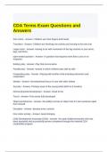 CDA Terms Exam Questions and Answers