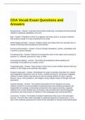 CDA Vocab Exam Questions and Answers