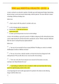 NSG 325 MENTAL HEALTH_QUIZ_4 {2020} | NSG325 MENTAL HEALTH_QUIZ_4 - Graded A