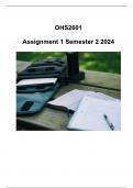 OHS2601 Assignment 1 (COMPLETE ANSWERS) Semester 2 2024 Explanations and Solutions