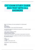 CST EXAM STUDY GUIDE 2024 TEST WITH ALL ANSWERS