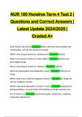 NUR 180 Hondros Term 4 Test 2 | Questions and Correct Answers | Latest Update 2024/2025 | Graded A+