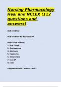 Nursing Pharmacology Hesi and NCLEX (112 questions and answers)