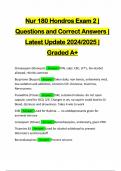 Nur 180 Hondros Exam 2 | Questions and Correct Answers | Latest Update 2024/2025 | Graded A+