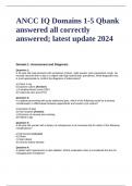 ANCC IQ Domains 1-5 Qbank Questions and answers all correctly answered; latest updated 2024