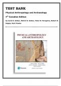 TEST BANK For Physical Anthropology and Archaeology, 4th Canadian Edition, 4th Edition, Carol Ember, Melvin Ember, Peregrine, Hoppa, Fowler, 9780134672915