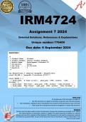 IRM4724 Assignment 4 (COMPLETE ANSWERS) 2024 (776400) - DUE 5 September 2024