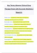 Key Terms (Abrams Clinical Drug Therapy) Exam with Accurate Solutions | Rated A+